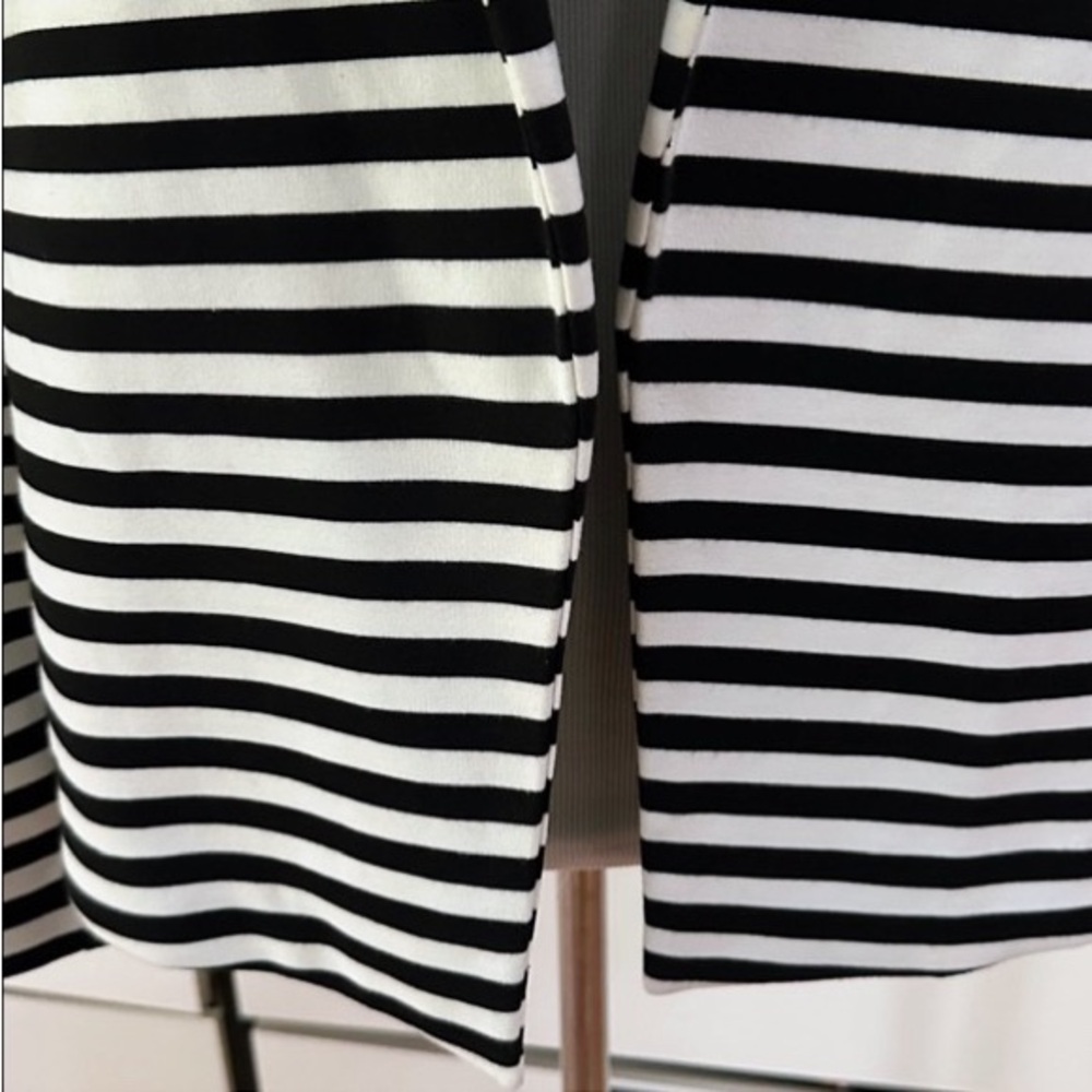 Chico’s Jacket - Black & White Striped Open-Front Jacket - Picture 8 of 11